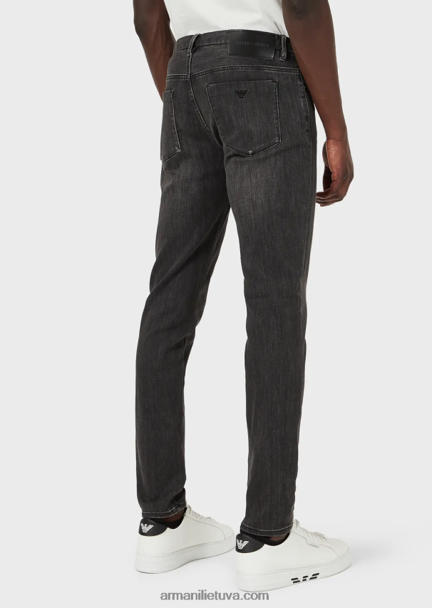 vyrų juodas Armani Itin ploni j11 itin komfortiški džinsiniai džinsai 02482X1197