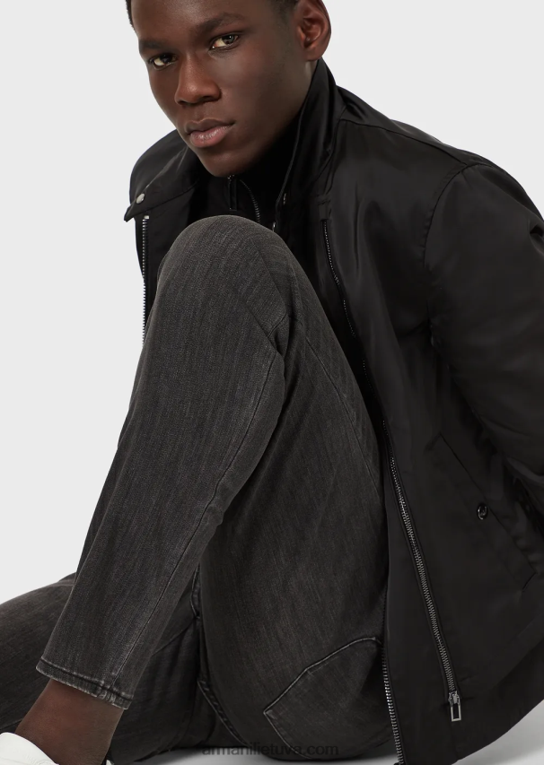 vyrų juodas Armani Itin ploni j11 itin komfortiški džinsiniai džinsai 02482X1197