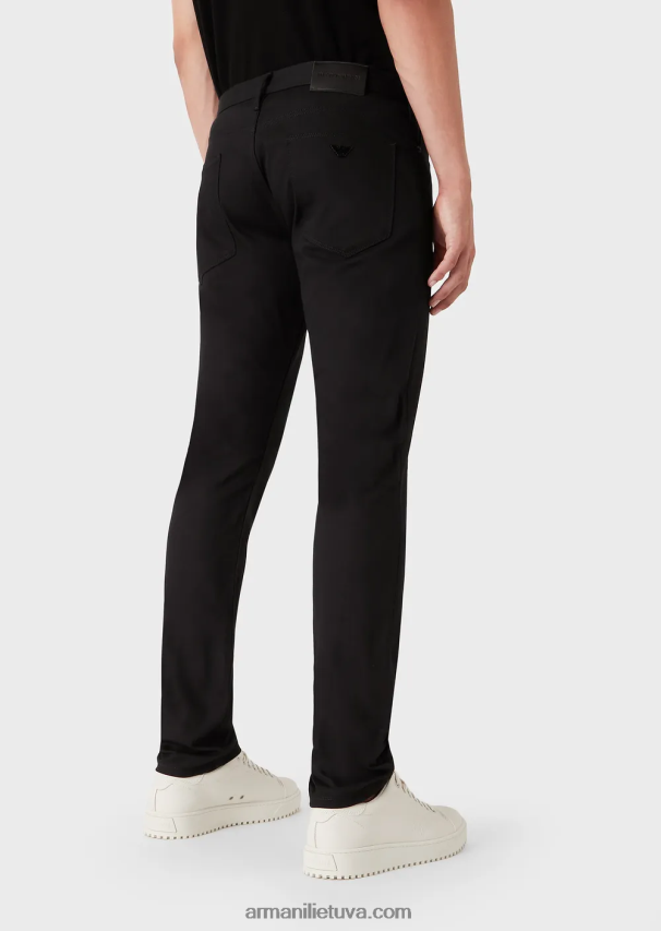 vyrų juodas Armani j06 siauri tamprūs džinsai 02482X1192