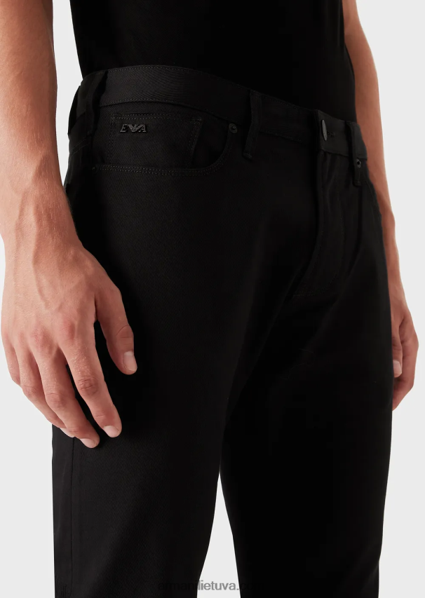 vyrų juodas Armani j06 siauri tamprūs džinsai 02482X1192