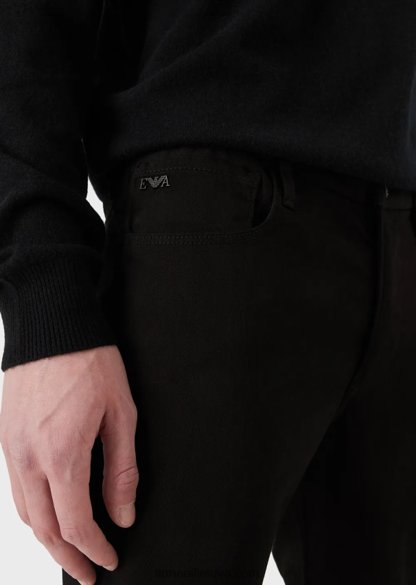 vyrų juodas Armani j11 itin ploni, itin patogūs džinsiniai džinsai 02482X1199