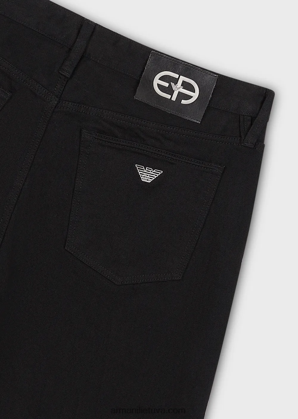 vyrų juodas Armani j75 ploni, juodi džinsiniai džinsai 02482X1171