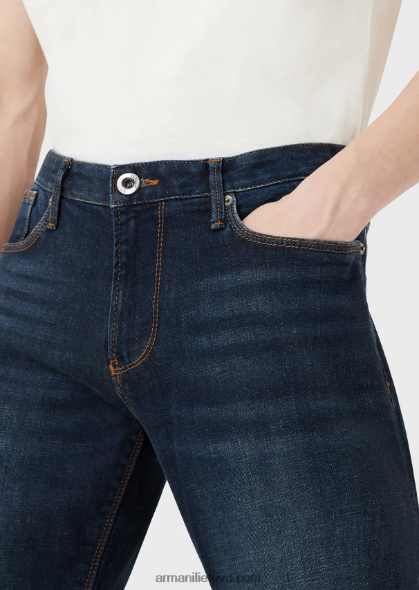 vyrų mėlyna Armani j06 ploni, baziniai džinsiniai džinsai 02482X1154