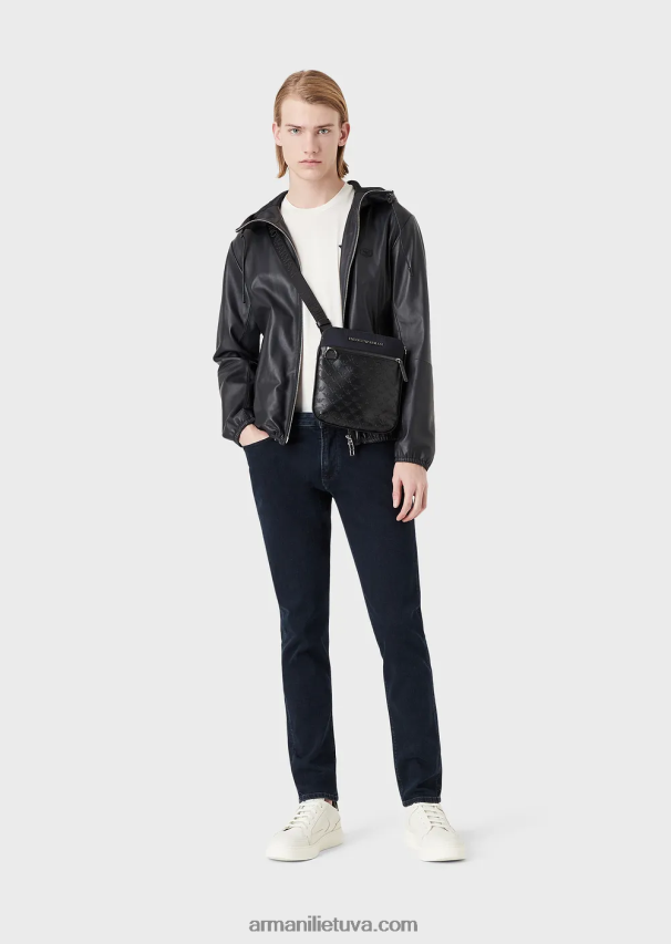 vyrų mėlyna Armani j06 ploni, komfortiški džinsiniai ruoželiniai džinsai 02482X1177