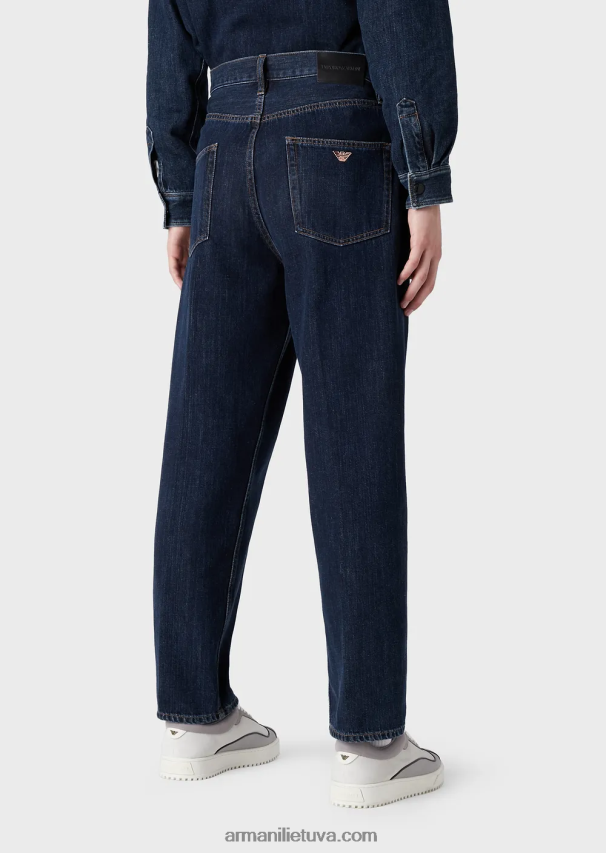 vyrų mėlyna Armani j73 laisvi kanapių mišinio džinsai 02482X1149