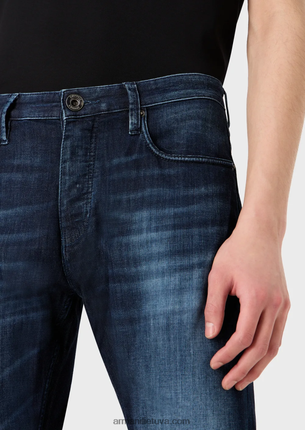 vyrų mėlyna Armani j75 ploni, šviesiai mėlyni džinsiniai džinsai 02482X1195