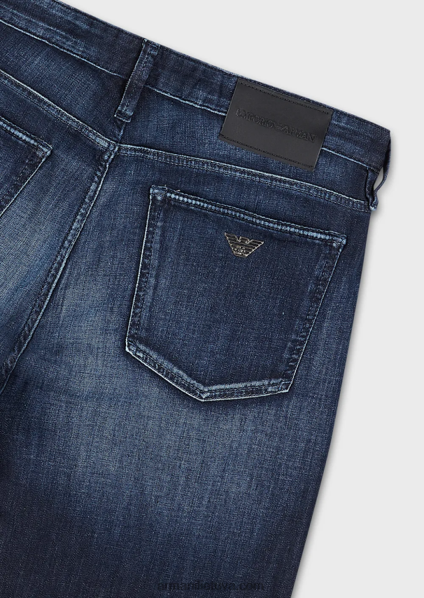 vyrų mėlyna Armani j75 ploni, šviesiai mėlyni džinsiniai džinsai 02482X1195