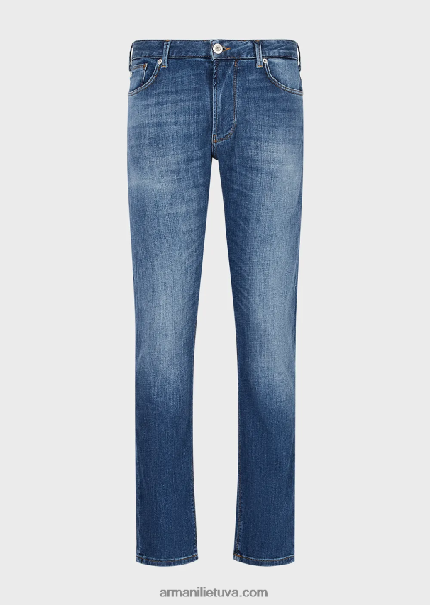 vyrų šviesiai mėlynas Armani j06 ploni, komfortiški džinsai 02482X1156