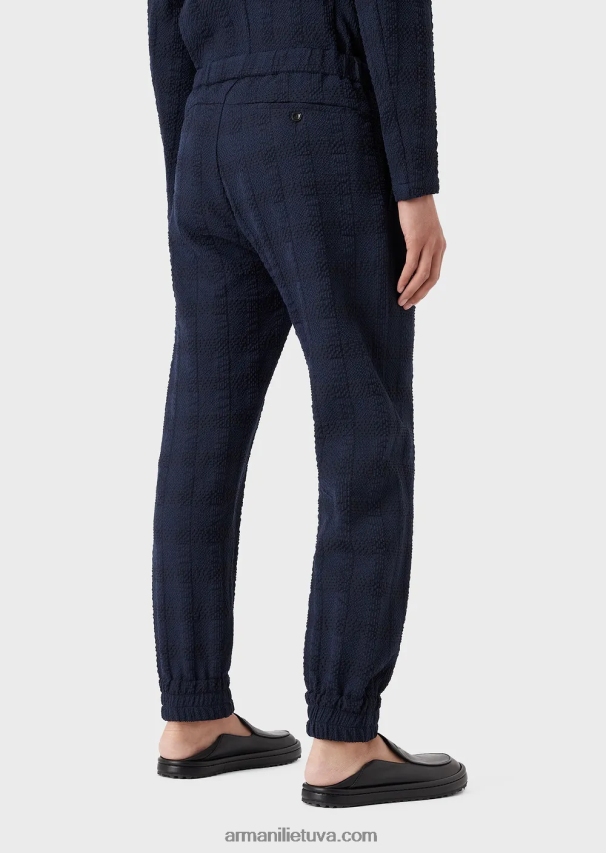 vyrųArmani 3d Prince of Wales efekto vilnonės kelnės su elastingais rankogaliais kulkšnies 02482X1369