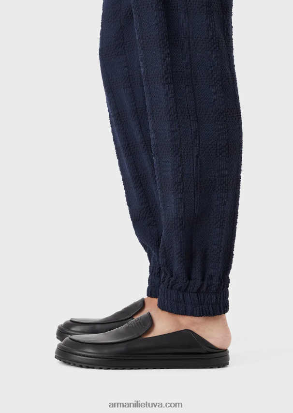 vyrųArmani 3d Prince of Wales efekto vilnonės kelnės su elastingais rankogaliais kulkšnies 02482X1369