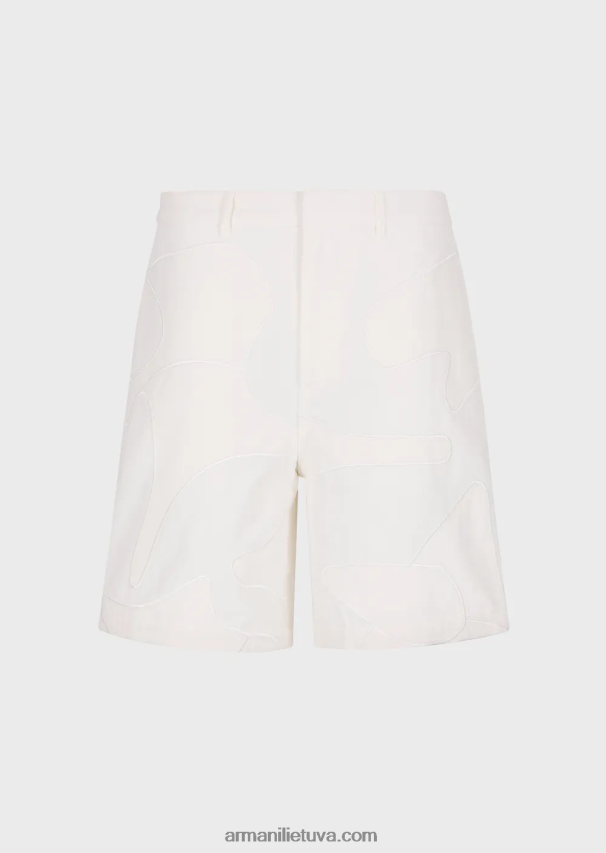 vyrųArmani drobiniai šortai su itin didelėmis spalvomis derančiais kamufliažiniais siuvinėjimais 02482X1406