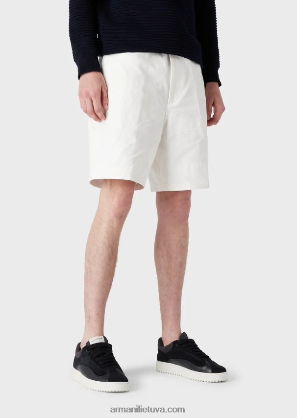 vyrųArmani drobiniai šortai su itin didelėmis spalvomis derančiais kamufliažiniais siuvinėjimais 02482X1406