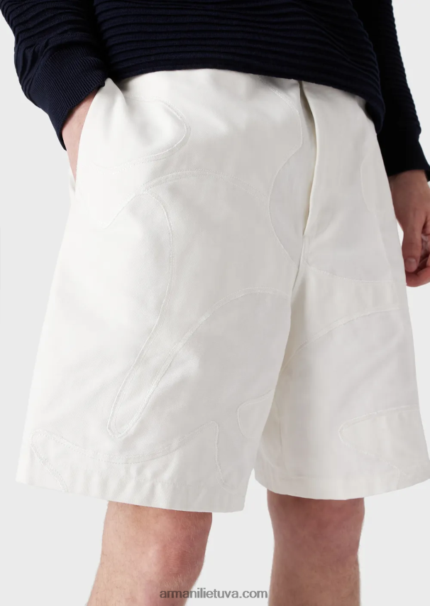 vyrųArmani drobiniai šortai su itin didelėmis spalvomis derančiais kamufliažiniais siuvinėjimais 02482X1406