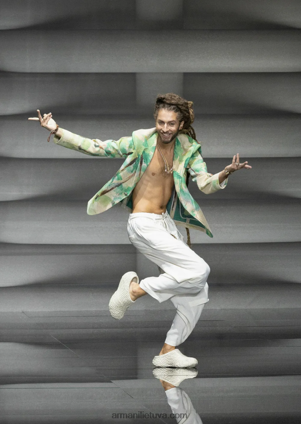 vyrųArmani skysti krepiniai kulotai su virviniu diržu 02482X1372