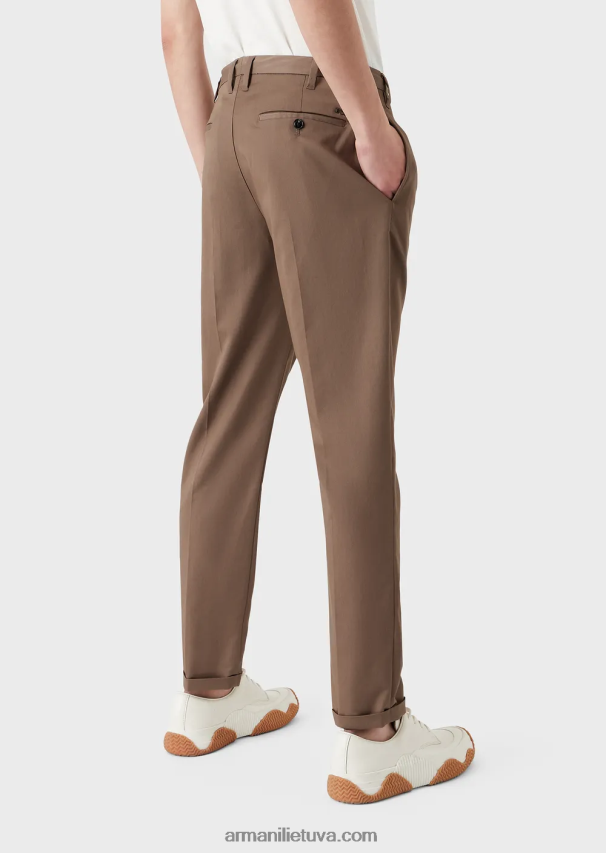 vyrų balandis pilkas Armani lengvi liocelio mišinio satino chinos 02482X1496