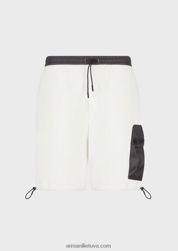 vyrų baltas Armani Kelionėms reikalingi šortai su raišteliu 02482X1381