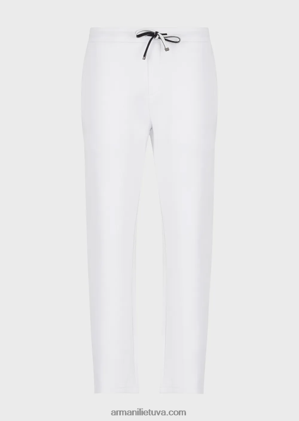 vyrų baltas Armani dvigubi megztiniai bėgikai su kišene 02482X1394