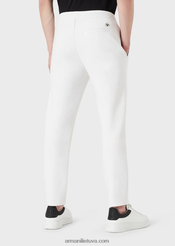 vyrų baltas Armani dvigubi megztiniai bėgikai su kišene 02482X1394