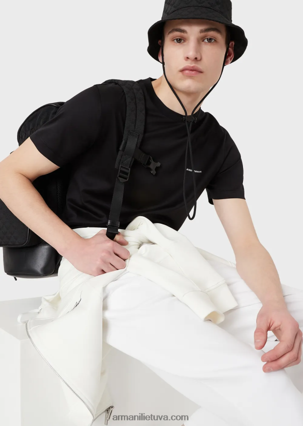 vyrų baltas Armani dvigubi megztiniai bėgikai su kišene 02482X1394