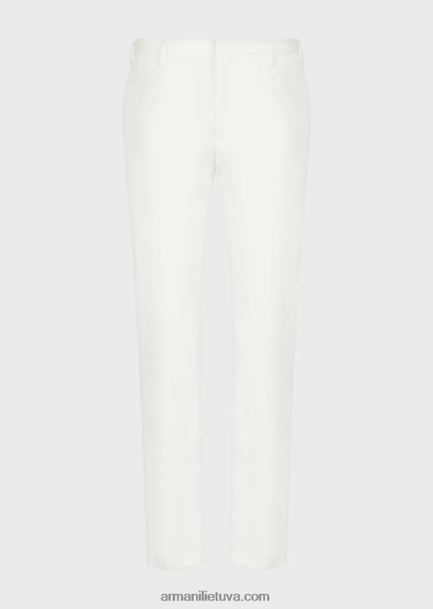 vyrų baltas Armani lengvi liocelio mišinio satino chinos 02482X1495