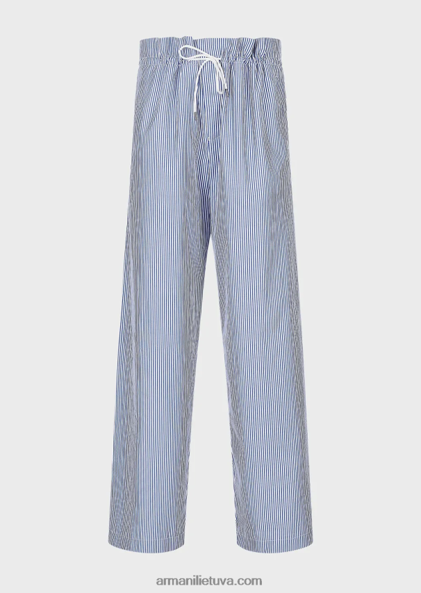 vyrų dryžuotas Armani dryžuotos poplino raištelės kelnės 02482X1489