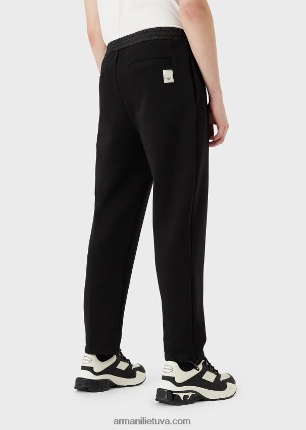 vyrų juodas Armani Kelionių reikmenys dvigubo trikotažo bėgikams 02482X1384