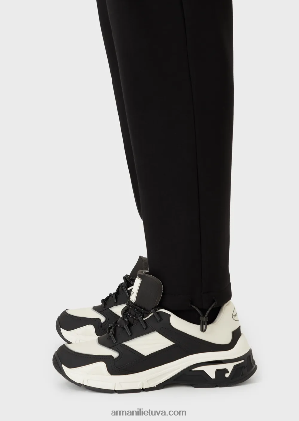 vyrų juodas Armani Kelionių reikmenys dvigubo trikotažo bėgikams 02482X1384