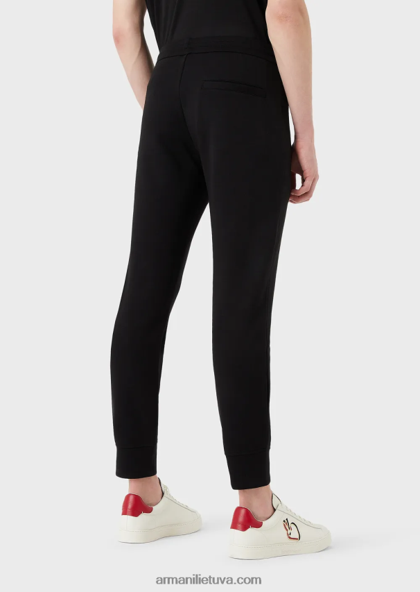 vyrų juodas Armani dvigubi džemperiai su triušiuku 02482X1447