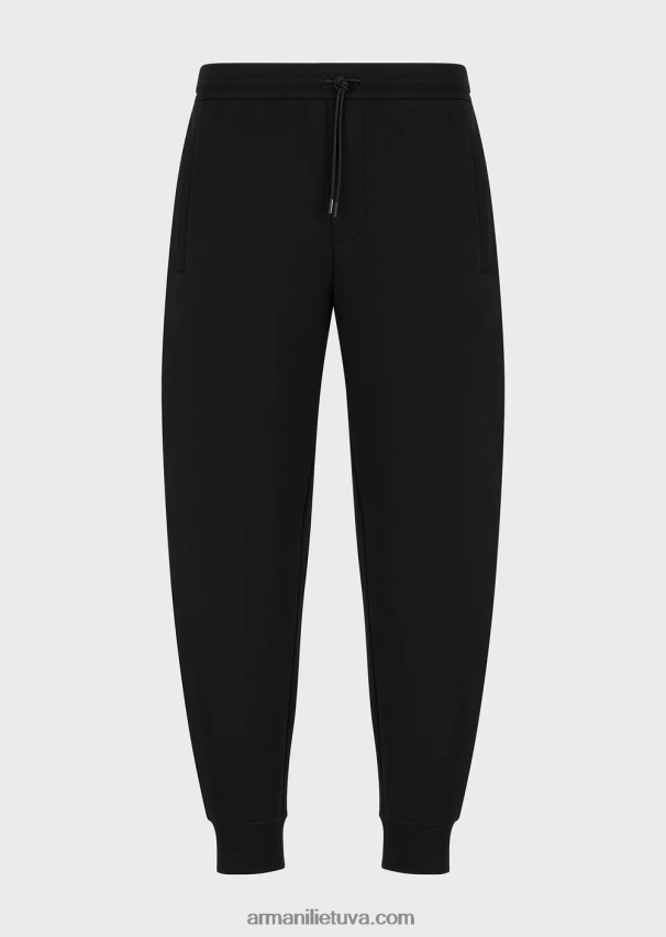 vyrų juodas Armani dvigubo trikotažo bėgikai 02482X1417