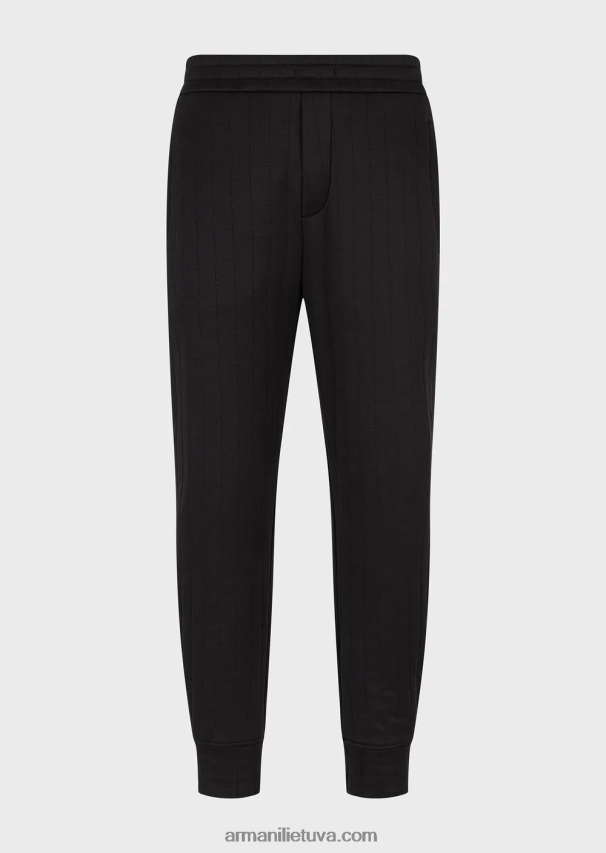 vyrų juodas Armani dygsniuoti megztiniai bėgikai 02482X1428