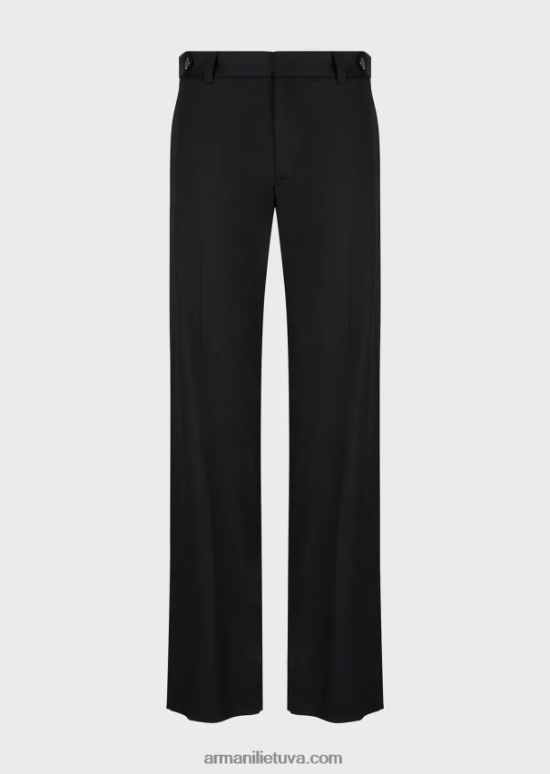 vyrų juodas Armani lengvi medvilniniai-satino chino 02482X1458