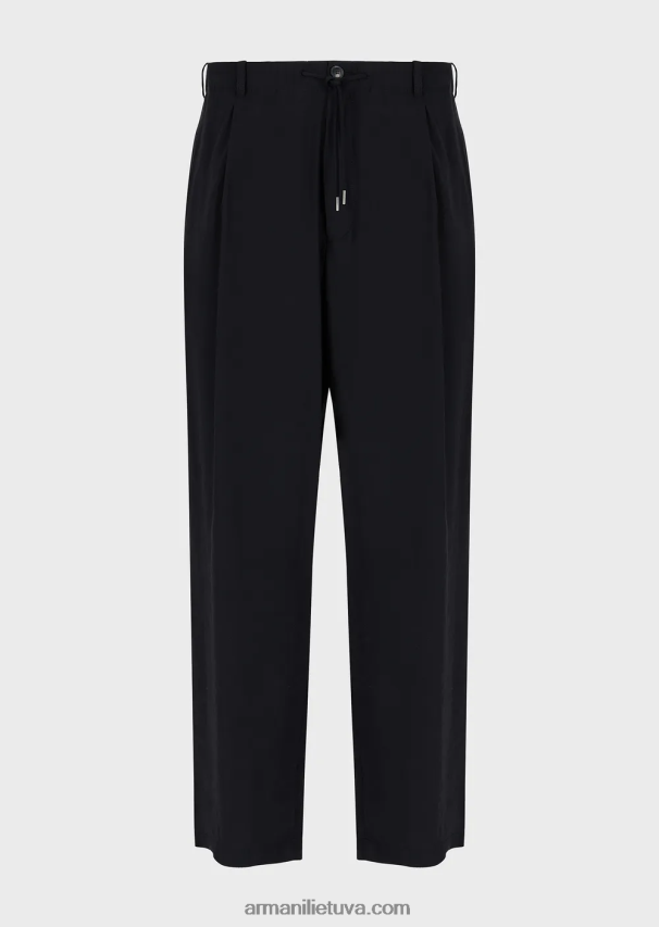 vyrų juodas Armani persikų odos modalinės raištelės kelnės 02482X1493