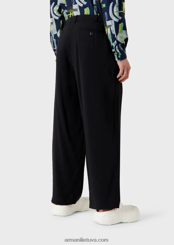 vyrų juodas Armani persikų odos modalinės raištelės kelnės 02482X1493