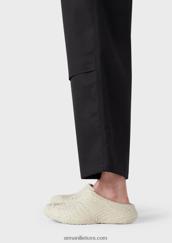 vyrų juodas Armani persikų odos modalinės raištelės kelnės 02482X1493