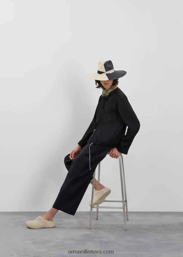 vyrų juodas Armani persikų odos modalinės raištelės kelnės 02482X1493