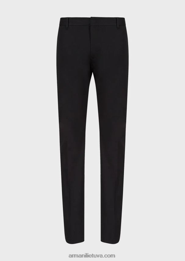 vyrų juodas Armani tamprios medvilnės chino 02482X1506