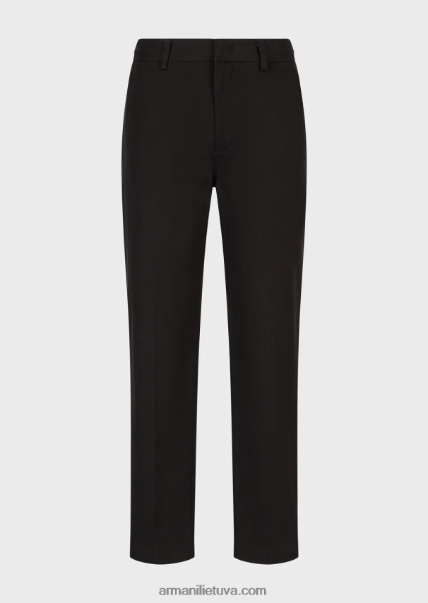 vyrų juodas Armani trikotino efekto marškinėliai 02482X1477