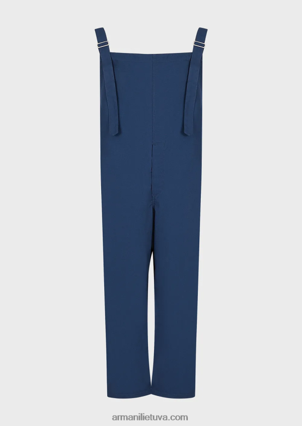 vyrų mėlyna Armani tvari kolekcija perdirbtos drobės dungarees 02482X1523