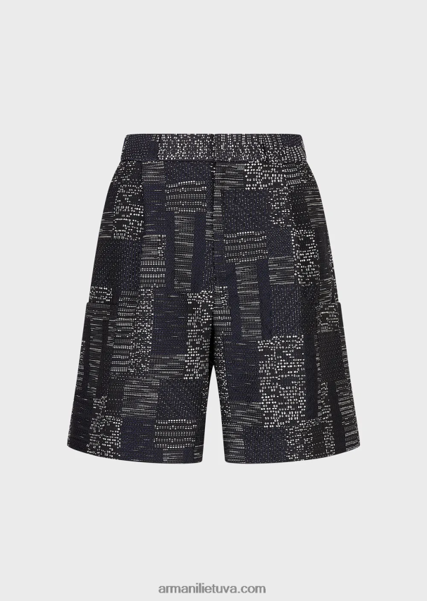 vyrų modelis Armani kratinio efekto vanise žakardo šortai 02482X1405