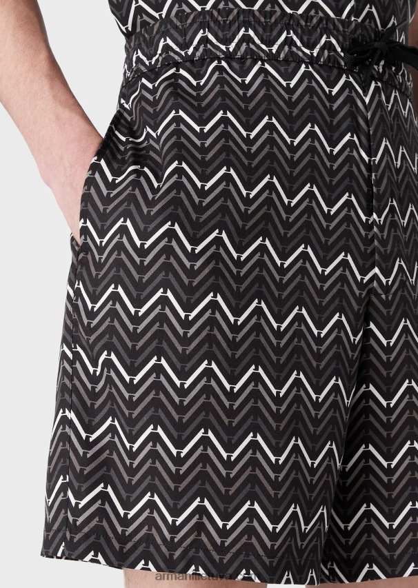 vyrų modelis Armani viso rašto lioceliniai šortai su raišteliu 02482X1404