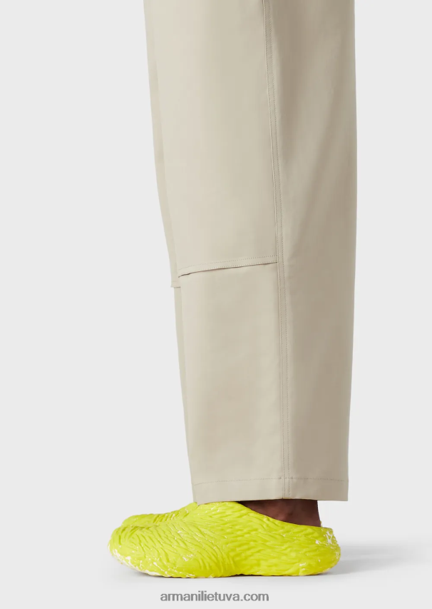 vyrų smėlio spalvos Armani Dvigubi gabardino kulotai su virviniu diržu 02482X1491