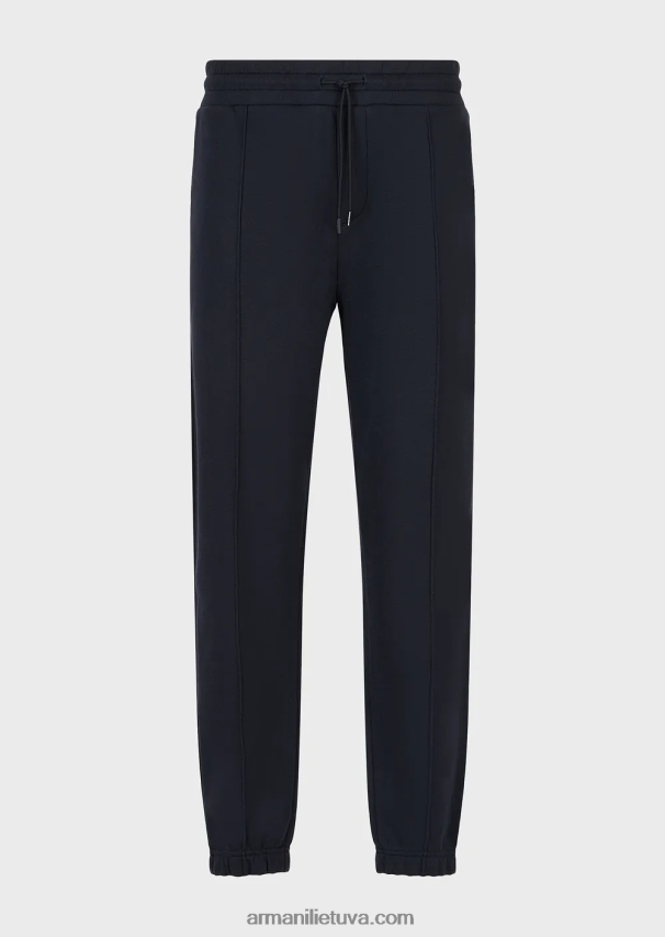 vyrų tamsiai mėlyna Armani Modaliniai megztiniai bėgikai su briaunomis 02482X1412