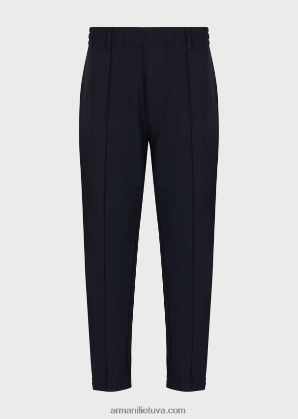 vyrų tamsiai mėlyna Armani bėgikai iš briaunoto dvipusio tempimo techninio nailono 02482X1370