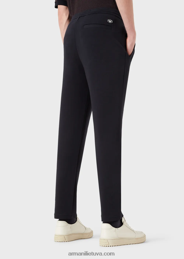 vyrų tamsiai mėlyna Armani dvigubi megztiniai bėgikai su kišene 02482X1396