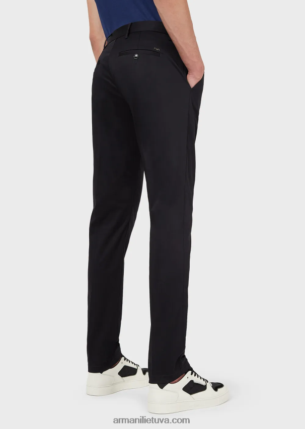 vyrų tamsiai mėlyna Armani tamprios medvilnės chino 02482X1505