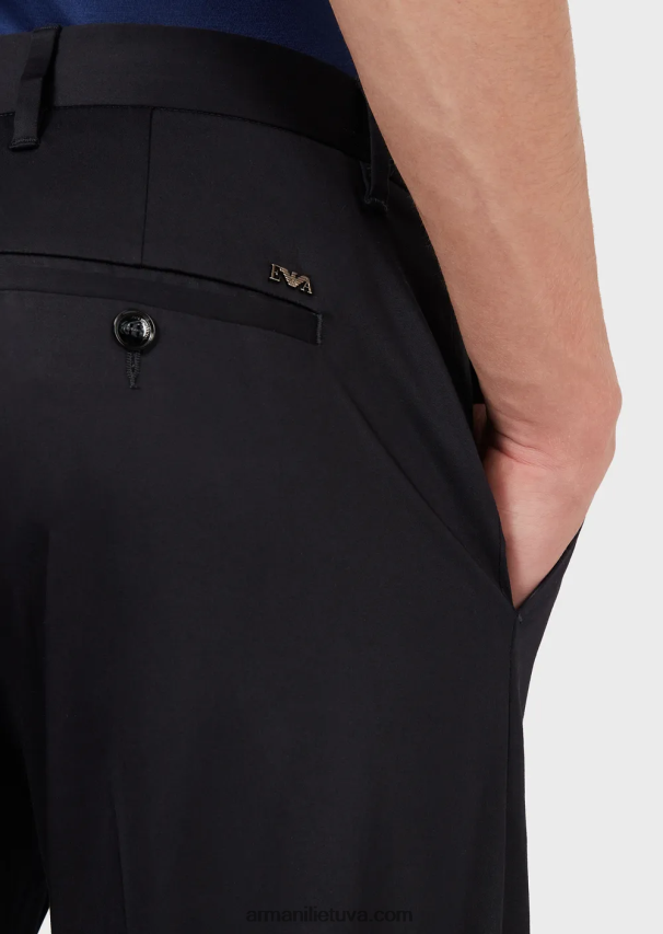 vyrų tamsiai mėlyna Armani tamprios medvilnės chino 02482X1505