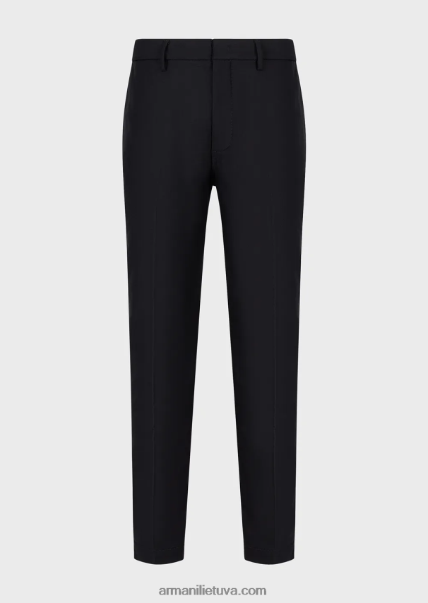 vyrų tamsiai mėlyna Armani trikotino efekto marškinėliai 02482X1476