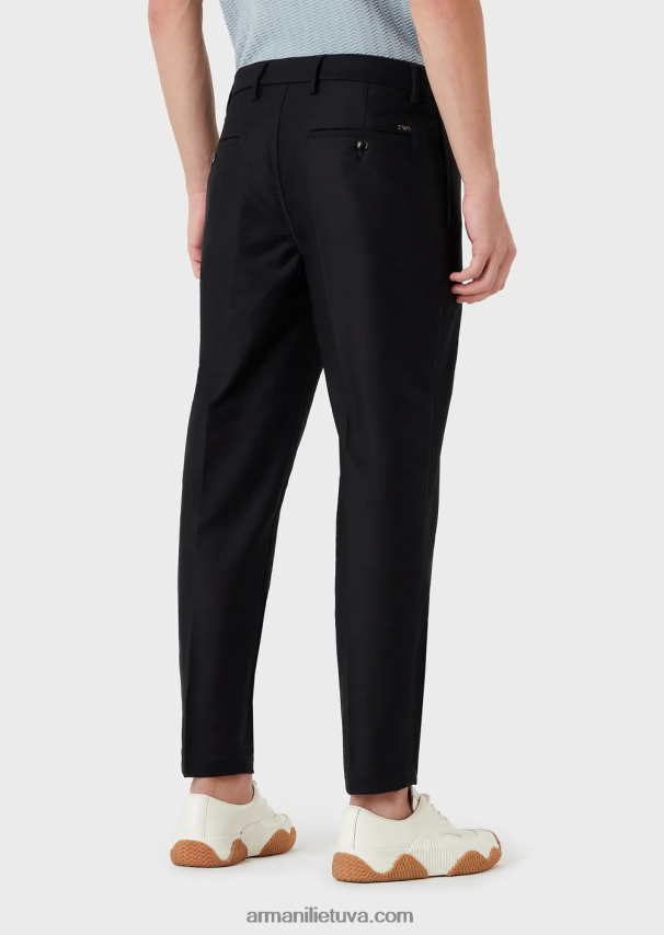 vyrų tamsiai mėlyna Armani trikotino efekto marškinėliai 02482X1476