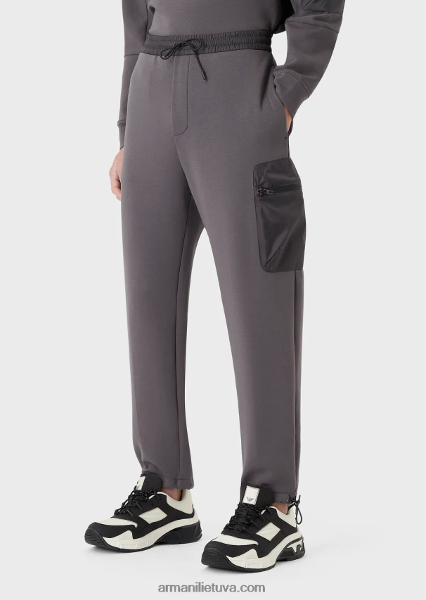 vyrų tamsiai pilka Armani Kelionių reikmenys dvigubo trikotažo bėgikams 02482X1383