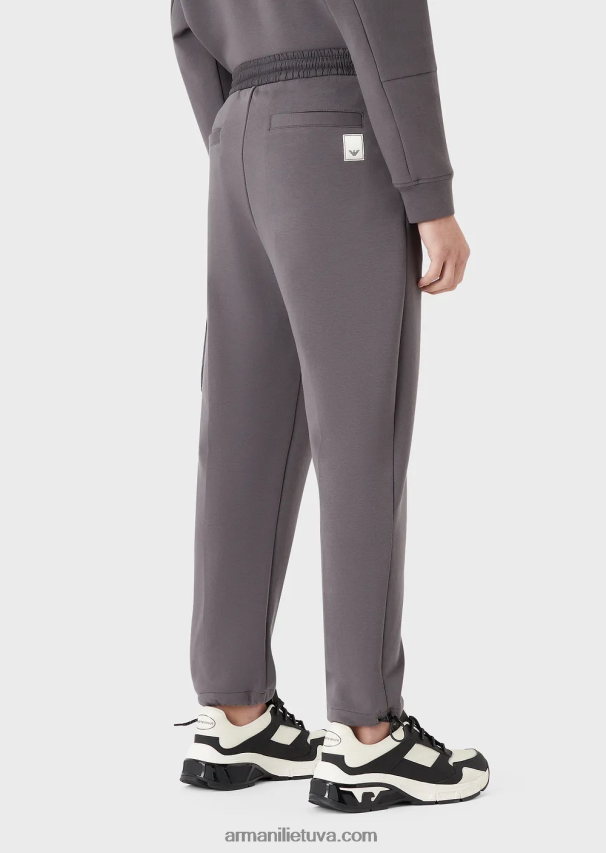 vyrų tamsiai pilka Armani Kelionių reikmenys dvigubo trikotažo bėgikams 02482X1383